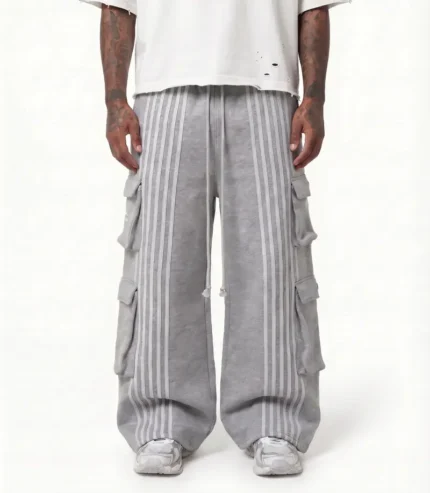 Hypedept Archive Cargo Stripe Sweatpants Gray (1)