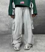 Hypedept Archive Cargo Stripe Sweatpants Gray (4)