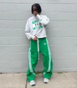 Hypedept Archive Essential Wideleg Sweatpants Green (5)