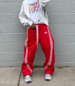 Hypedept Archive Essential Wideleg Sweatpants Red (6)