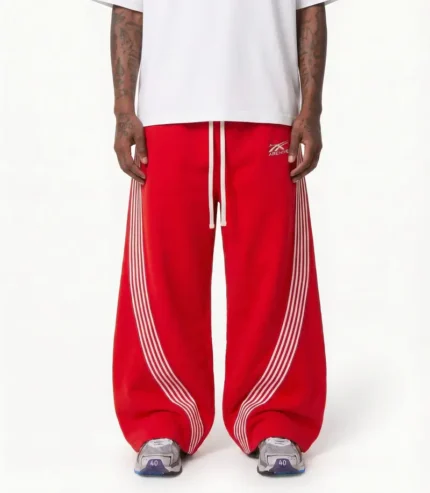 Hypedept Archive Essential Wideleg Sweatpants Red (7)