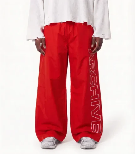 Hypedept Archive ‘Statement’ Nylon Pants Red (1)