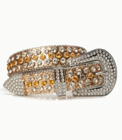 Hypedept Rhinestone Belt Gold