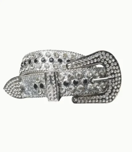 Hypedept Rhinestone Belt Silver