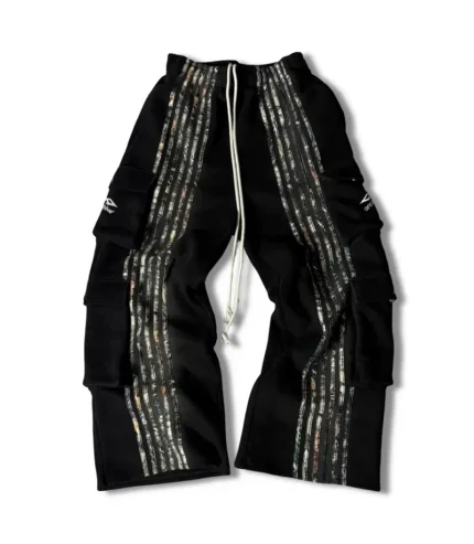 archive hunter cargo stripe sweatpants camo black (1)
