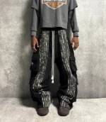archive hunter cargo stripe sweatpants camo black (3)