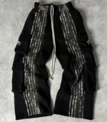 archive hunter cargo stripe sweatpants camo black (4)