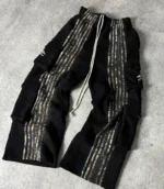 archive hunter cargo stripe sweatpants camo black (5)