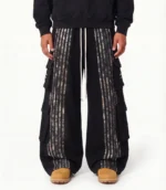 archive hunter cargo stripe sweatpants camo black (6)